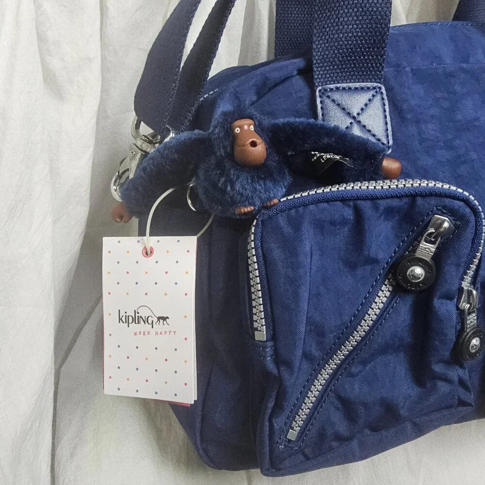 Kipling Blue Bag Monkey Lightweight Nylon New with tags MSRP $114 - Picture 3 of 9